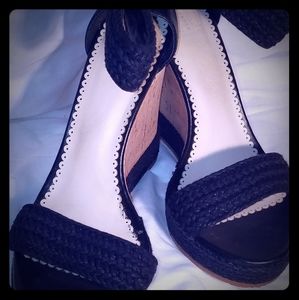 Black Wedge Heel Sandals